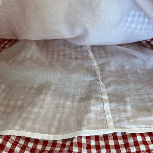 Crown & Ivy Red Gingham One Shoulder Cotton Dress Size 12 - Picture 7 of 13